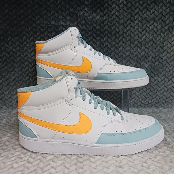 Nike Court Vision Next Nature Mid High Top Mens Sneakers White Ocean Bliss Sz 12